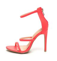 Zandina damska ręcznie robione mody buty wycięte Slingback Open-Toe Sexy Lato 10 CM High Heel Party Prom Sandals Neon Coral