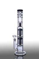 BIG straight glass bongs with double arm tree percs water pi...