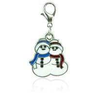 Christmas Classic Floating Lobster Clasp Charms Enamel Doubl...