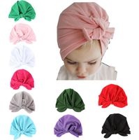 Baby children winter fall cap fashion knotted rabbit ear soft cotton hats boy girl beanies Indian muslim bohemia caps colorful drop dropping