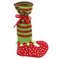 Favorable Festival Xmas Decoration Supplies Super Funny Christmas Gift Bag Boot Shaped Christmas Candy Chocolate Bag 35*20cm IC830