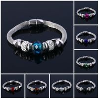 Crystal Bracelet Silver Charm Bangle Heart Blue Glass Friend...