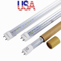 Lager i US + BI-pin 4FT LED T8 Tubes Light 18W 22W 28W Dubbelrader T8 Byt vanlig rör AC 110-240V FCC
