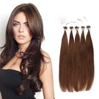 Extensions de cheveux micro anneau indien brésilien cheveux raides 16-26 pouces Extensions de cheveux micro boucle # 1b # 4 # 613 #red