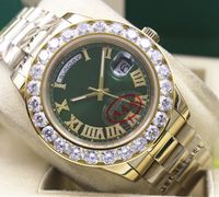 Mens Day- Date 2 II 41MM President 18k Yellow Gold Green Dial...