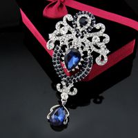 Diamond Crystal Water Drop Crown Brooches Pins Corsage Sciarpa Clip per le donne Spilla gioielli da sposa