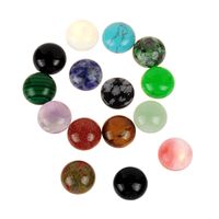 10pcs Pick Size 8mm 10mm 12mm Half Round Flat Back Mixed Random Natural Stone Onyx Obsidian Agate Beads Cabochons for Craft Jewelry Making