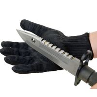 1 paire de gants kevlar Proof Protect Gants de sécurité en fil d'acier inoxydable Cut Metal Mesh Butcher Gants de travail respirant anti-coupure