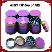 [sp] Vendita calda Ice Blue Grinder Rainbow Grinders 40mm 4 Pezzi Herb Grinder Magnet Top Materiale in lega di zinco VS Sharp stone Grinders