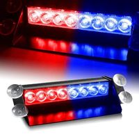 8 LED Warnung Vorsicht Auto Van Lkw Notfall Blitzlicht Lampe Für Interior Dach Dash Windschutzscheibe (Rot / Blau)