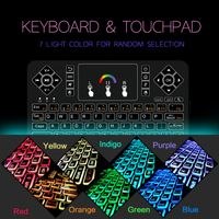Wireless Keyboard Q9 Mini Touchpad Rainbow Backlit Rechargeable Handheld Remote for PC/Android TV Box/Windows 7/8/10