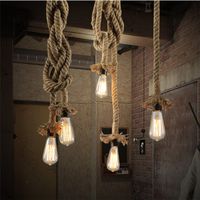Личность веревка подвесной светильник креативный ретро винтажный лампа лофт промышленные лампы 1/2 метра для столовой живущая комната, поддержка агента