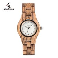Bobo Bird Donne Wooden Orologi in legno Senhoras Assistirer Top Brand Zebra Wood Quarzo orologio da polso orologio da polso O29 Accetta Drop Shipping