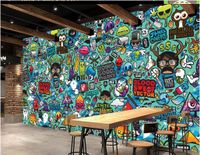 Papel tapiz 3D Photo Photo Europa y América Dibujos animados Resumen de gráfiti Tema Restaurante Decoración para el hogar Murales de pared 3D Fondos de pantalla para paredes 3 D