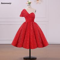 Shiny Red Sequined Arabic Ball Gown Prom Dresses Evening Gow...