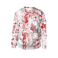 남자의 후드 스웨터 스웨터 할로윈 재미 있은 끔찍한 혈액 3D 파티 코스프레 남성 여성 의상