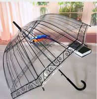 Прозрачная длинно-ручка дождь зонтик ультра легкие женщины детский зонтик дождя полуавтоматические женские зонтики YS081