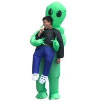Halloween Homens Mulheres Engraçado Sequestrado por Aliens Cosply Trajes Masculino Feminino Party Mascot Trajes roupas infláveis