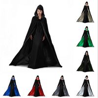 Wedding Jacket Wraps Warm Velvet Black Sleeveless Hood Capes Halloween Costumes for Women Men Cosplay Bridal Cloak S-6XL