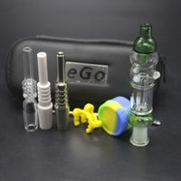CSYC NC015 Kit de fumar Grace Mini ego Saco Filtro de vidro Tubos de água com 10mm 14mm Ponta de cerâmica Quartz Titanium Nail Dab Dab Rig Spoon Bong