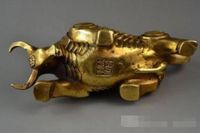 Al por mayor - China Handwork Copper Talla todo el cuerpo C0in Rare Get Rich Big Bullfight Statue