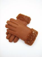 Бесплатная доставка - Классические женские зимние теплые шерстяные перчатки из натуральной кожи, 100% шерсть