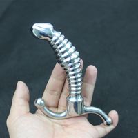 Stainless Steel G-Spot Massage Penis Prostate Anal Plug Stimulation Bead Dildo Anus Hook Anal Sex Toys for Women Men H8-1-70