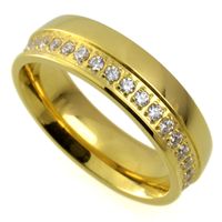 Gioielli Dimensioni 6-10 Anello nuziale di fidanzamento a piena oro 18KT R250WA