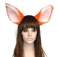 orange fursuit ears headband cat fox wolf ears bands for mens womens anime party cosplay headband halloween costume