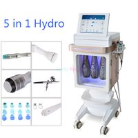 5 en 1 Hydra visage Microdermabration machine Bio Courant oxygène Vaporiser Radiofréquence RF Lifting de refroidissement Massage Hammer Hydro Facial Peel