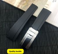  20mm Black nature silicone Rubber Watchband Watch Strap ban...