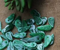 Suchy zielony smok liść wisiorek rozproszony naturalny jade materiał bransoletka wisiorek akcesoria ucho