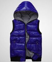 여자 가을과 겨울 조끼 2015 새로운 슬림 후드 면화 면화 광택있는 여성 모델 다운 조끼 웨이스트 코트 조끼 DF-227186C