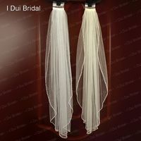 Свадебная вуаль Bridal вуаль с жемчугом из бисера одного слоя аксессуар для волос с белой слоновой слоновой костью