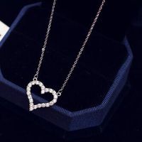 Сладкая любовь сердца ожерелье выдалбливают кристалл циркона Choker ожерелье для подарка День женщин Воротник Подвески ювелирные изделия Валентина