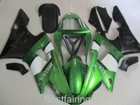 Gratis Custom Fairing Kit voor Yamaha R1 2000 2001 Groene Witte Black Backings YZF R1 00 01 KK78