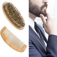 New Hot Sale Boar Bristle Beard Brush and Handmade Beard Comb Kit for Men Mustache