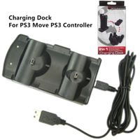 SyyTech 2 in 1 Doppelbeladung Dock Charger Stand Station für PS3 Controller PS Black Color