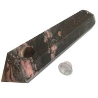 Natürliche Taugas Quarz Pfeife Kristall Stein Rhodonit Obelisk Wand Punkt Zigarren Rohre Mit Metallfilter