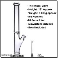 9mm Glass Bong Hookahs 18 inches Straight thick elephant Joi...
