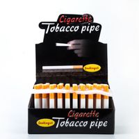 Cigarette Shape Smoking Pipes Tubo de filtro de cerámica 100pcs / Box 78mm 55mm Longitud One Hitter Pipas de tabaco para fumar