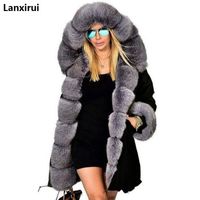 새로운 여성 파카 캐주얼 따뜻한 outwear 후드 코트 모피 manteau 여자 의류 C18110601