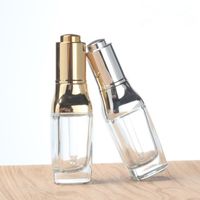 30ml Silber oder Gold ätherisches Öl Flasche mit UV-Kunststoff-Kappe, 30 ml Glaspresse Tropfflasche für kosmetische F1337