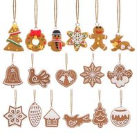 17Pcs Polymer Clay Deer Snowman Doll Chrismas Tree Decorations Pendant Navidad Ornaments New Year Christmas decorations for home