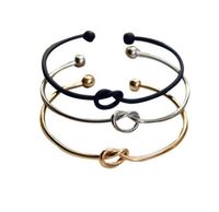 Metallo in lega di zinco rosa oro color cravatta knot braccialetto braccialetto Braccialetti moda semplice braccialetti aperti bracciali 4 colori dimensioni regolabili per le donne