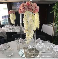 Akrylgolv Vase Clear Flower Vase Table Centerpiece för äktenskap Modern vintage blommiga stativ kolumner för bröllopsdekoration