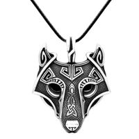 Norse Vikings Pendant Necklace Norse Wolf Head Necklace Original Animal Jewelry Wolf Head hange Punk Men Jewelry