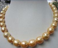 Los collares moldeados más nobles de 11-13 mm del mar del sur barroco collar de perlas de oro 18 pulgadas 14k broche de oro