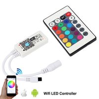 DC12V LED WIFI RGB RGBW Controlador con 24key IOS remoto Teléfono móvil Android inalámbrico para RGB RGBW LED Luz de tira