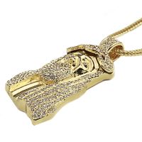 Yeni Buzlu Out İSA 32" ile Yüz Kolye Franco Halat Zincir HipHop Stil Kolye Altın gümüş Kaplama Hip hop takı kolye